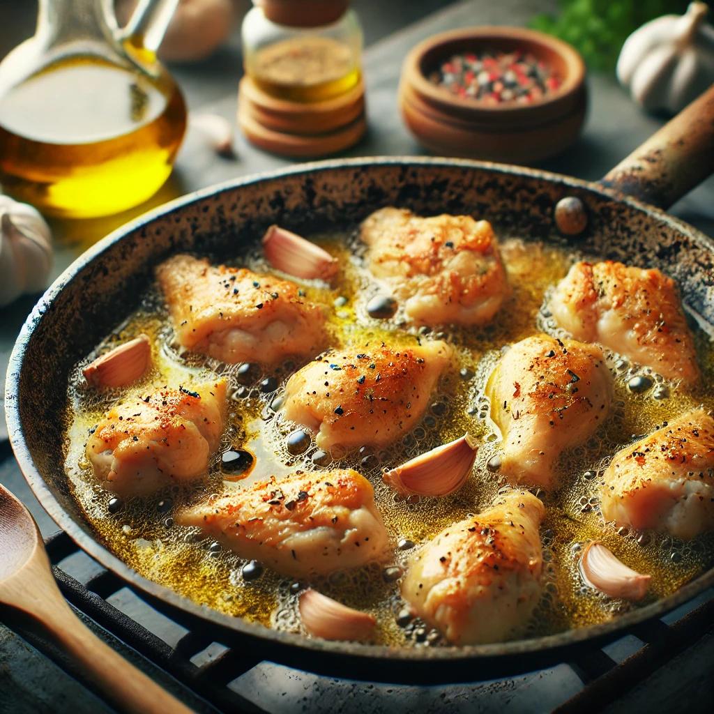 Pollo al Ajillo con Aceite de Oliva